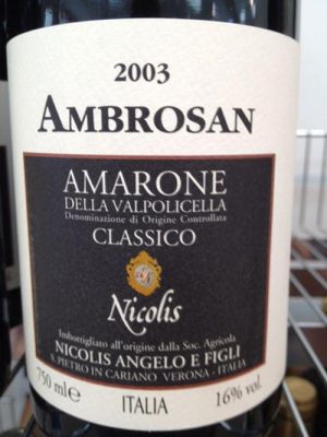 Ambrosan Amarone Classico 2003 750 ml