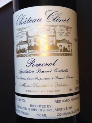 Chateau Clinet Pomerol 1994 750 ml