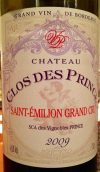 Chateau Clos Des Prince 2009