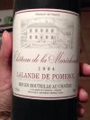 Chateau de la Marechaude Lande de Pomerol  1994