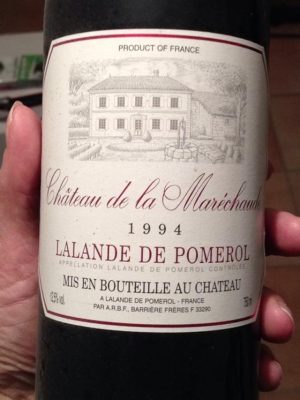 Chateau de la Marechaude Lande de Pomerol  1994 750 ml