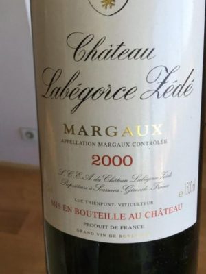 Chateau Labegorce Zede 2000 750 ml