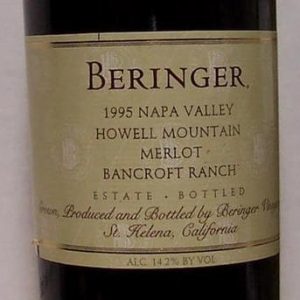 Beringer Bancroft Ranch Howell Mountain 1991 750 ml