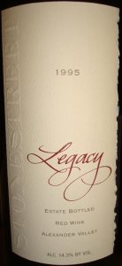 Stonestreet winery Legacy 1995 750 ml