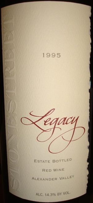 Stonestreet winery Legacy 1995 750 ml
