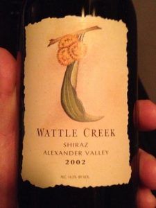 Wattle Creek Alexander Valley Shiraz 2002 750 ml