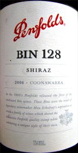 Penfolds Shiraz Coonawarra Bin 128 2006 750 ml