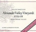 Alexander Valley Syrah Estate 1998 750 ml