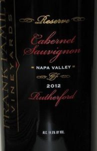 Frank Family Vineyards Rutherford Reserve 2012 750 ml