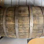 Used Oak Barrels, with fastened metal bands