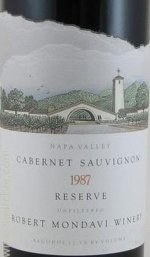 Robert Mondavi Reserve Autographed BY Tim MONDAVI 1987 750 ml