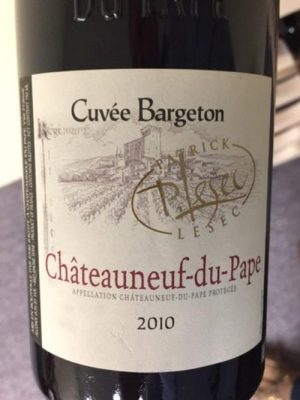 Patrick Lesec Chateauneuf du Pape Bargeton 2010 750 ml