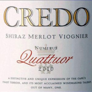 Credo Quattuor Shiraz Merlot Viognier 2010 750 ml